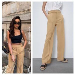 Zara pleated wide leg pants